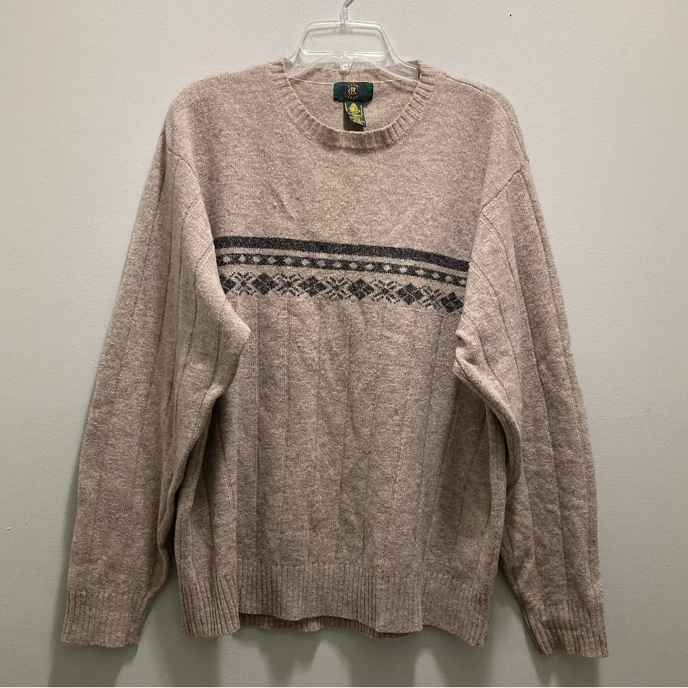 Vintage 100% Wool Club Room Crewneck Knit Sweater